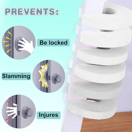 [6-pack -1.5 cm] Door wedge lock, child door safety lock, baby safe door stopper, protect children's fingers with soft foam protection, prevent finger pinching injuries, child or pet cannot be locked in the room