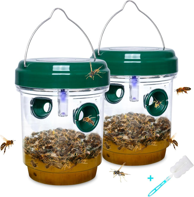 2-pack solar-powered wasp traps