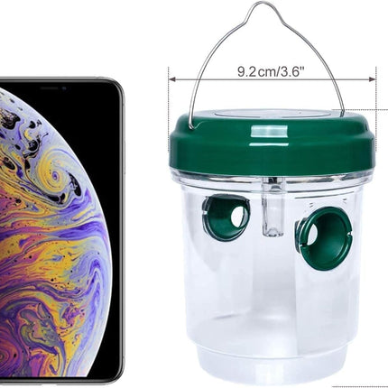 2-pack solar-powered wasp traps - Hanging wasp traps for outdoors - Suitable for wasps, hornets, bumblebees, etc. outdoors - With UV-LED light