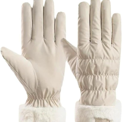 Warm winter gloves for women - windproof and snowproof gloves - thickened and fleece-lined gloves - gloves with wrist protection - suitable for skiing, cycling, running and working.