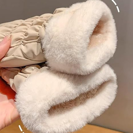 Warm winter gloves for women - windproof and snowproof gloves - thickened and fleece-lined gloves - gloves with wrist protection - suitable for skiing, cycling, running and working.