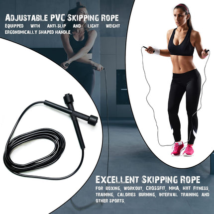 Adult skipping rope - Suitable for men, women and kids - Home workout and fitness - With non-slip handles - Adjustable skipping rope - For fitness, fat burning, boxing,