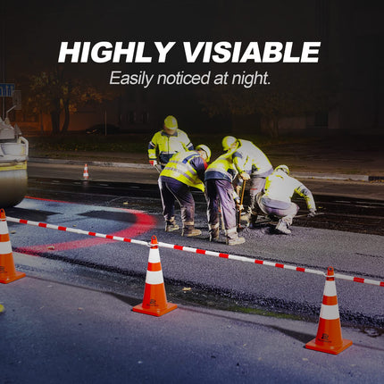 Telescopic pole - 1-pack 4' to 6.9' telescopic cone pole - for parking areas - retractable barrier for roadworks - red and white - cones not included