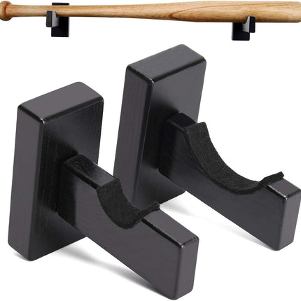 Display standard - Black - Baseball bat display standard - Baseball bat holder - Wall mounting - Horizontal baseball bat standard - Baseball bat holder - 2 pieces - Black