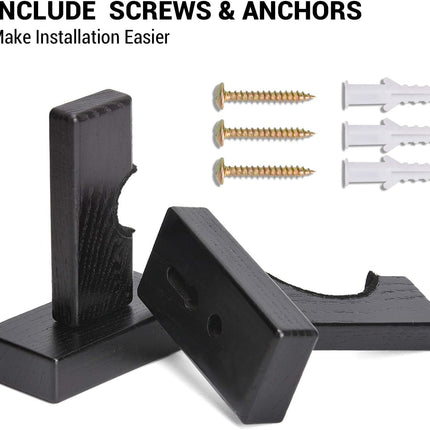 Display standard - Black - Baseball bat display standard - Baseball bat holder - Wall mounting - Horizontal baseball bat standard - Baseball bat holder - 2 pieces - Black