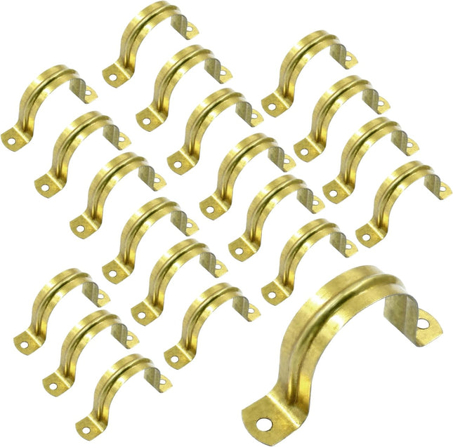 Biaungdo 20 Pcs M40 Rigid Pipe Strap 1-1/2 Inch Stainless Steel Two Hole Strap U Bracket V1259-DP01-D-101