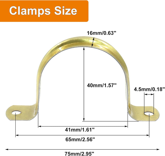 Biaungdo 20 Pcs M40 Rigid Pipe Strap 1-1/2 Inch Stainless Steel Two Hole Strap U Bracket – product detail