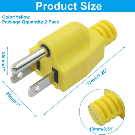 Biaungdo 2 Pack Neutral Ground Bonding Plug for Portable Inverter Generator, Surge Protector Ground Plug with Floating Neutral on RV Generator for Open Ground Error(Yellow)