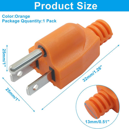 Biaungdo 1 Pack Neutral Ground Bonding Plug for Portable Inverter Generator, Surge Protector Ground Plug with Floating Neutral on RV Generator for Open Ground Error(Orange)