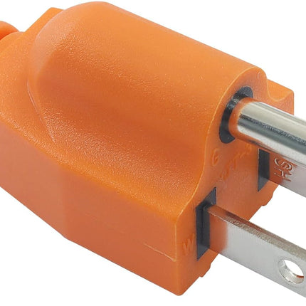 Biaungdo 1 Pack Neutral Ground Bonding Plug for Portable Inverter Generator, Surge Protector Ground Plug with Floating Neutral on RV Generator for Open Ground Error(Orange)