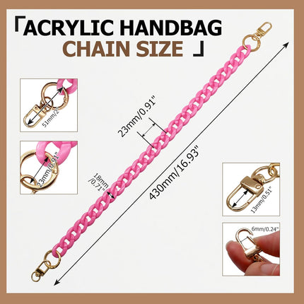 Biaungdo Acrylic Purse Chain Strap, Luxury Acrylic Handbag Strap Replacement, Short Purse Chain Handles Clutches Handles