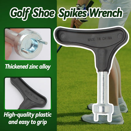 Biaungdo Golf Spike Tool for Spike Shoes, Black Golf Shoe Spike Wrench, Zinc Alloy Golf Spike Removal Tool