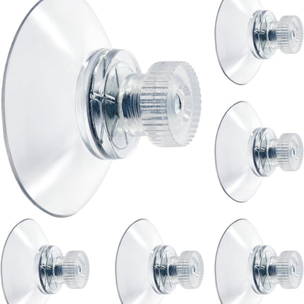 Biaungdo 6 Pack 32mm Suction Cups with Screws Nut, Clear PVC Sucker Pads Holder, Plastic Strong Sucker Suction Cup Holder for Window, Bathroom Wall, Car Shade, Home Decoration