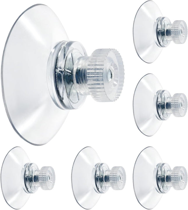 Biaungdo 6 Pack 32mm Suction Cups with Screws Nut Clear PVC Sucker Pads Holder Plastic V1259-DP01-D-13