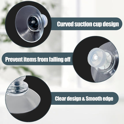 Biaungdo 6 Pack 32mm Suction Cups with Screws Nut, Clear PVC Sucker Pads Holder, Plastic Strong Sucker Suction Cup Holder for Window, Bathroom Wall, Car Shade, Home Decoration