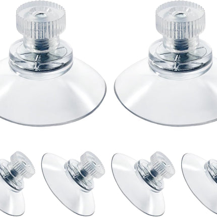 Biaungdo 6 Pack 32mm Suction Cups with Screws Nut, Clear PVC Sucker Pads Holder, Plastic Strong Sucker Suction Cup Holder for Window, Bathroom Wall, Car Shade, Home Decoration