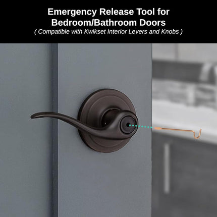 Bedroom/Bathroom Door Steel Emergency Key Pins Compatible with Kwikset Interior Levers and Knobs (10), Gold Color