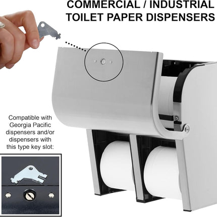 Paper Towel Dispenser Key for Georgia Pacific Commercial Machines - Also Fits GP Toilet Paper and Soap Dispensers, 3-pk