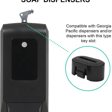 Paper Towel Dispenser Key for Georgia Pacific Commercial Machines - Also Fits GP Toilet Paper and Soap Dispensers, 3-pk
