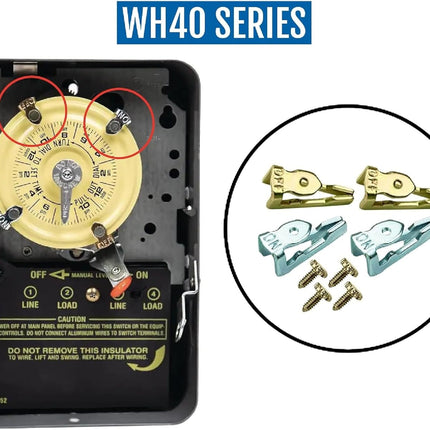 156T1978A Time Switch Tripper Kit for Intermatic T100 T7000 WH40 Series Timers, Includes 8 Metal Trippers (4 Silver ON / 4 Gold Off) and Set Screws