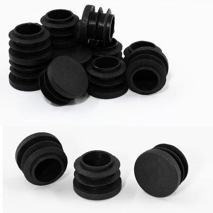 Biaungdo 12 Pcs 3/4 inch Round Plastic Hole Plug, Black Tubing End Cap Table Chair Legs Tubing Glide End Insert Plug Cap Cover(19mm)