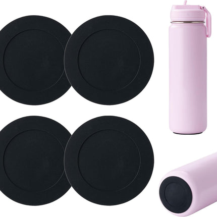 4 Pack Silicone Bottom Protector Mat for Lululemon Sport Water Bottle 18 24 OZ, Anti Slip Rubber Bottom with Adhesive, Noise Reducing