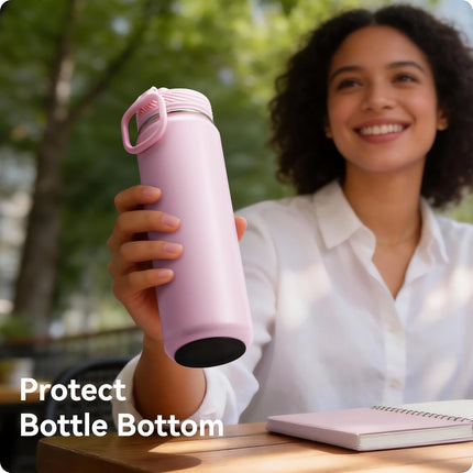 4 Pack Silicone Bottom Protector Mat for Lululemon Sport Water Bottle 18 24 OZ, Anti Slip Rubber Bottom with Adhesive, Noise Reducing
