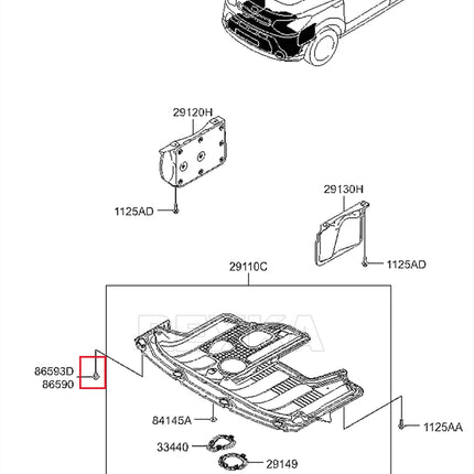 Rexka 20pcs Fender Liner Push-Type Retainer Clip Fastener Compatible with Hyundai Kia 86595-2T500 Accent,Azera,Elantra,Equus,Genesis, Ioniq, Kona,Santa Fe,Sonata,Tucson,Veloster,Optima,Sedona