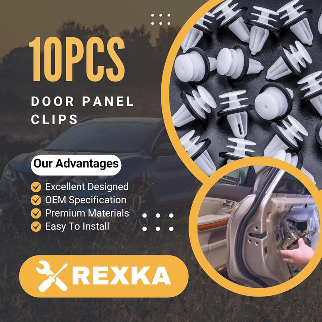 Rexka 10pcs Door Trim Panel Retainer Clip for Ford W713297-S300 C-Max Edge Escape Explorer F-150 Mustang – product detail