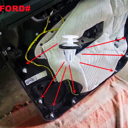 Rexka 10pcs Door Trim Panel Retainer Clip for Ford W713297-S300 C-Max Edge Escape Explorer F-150 Mustang Focus Flex Fusion Taurus Lincoln MKC MKX MKZ