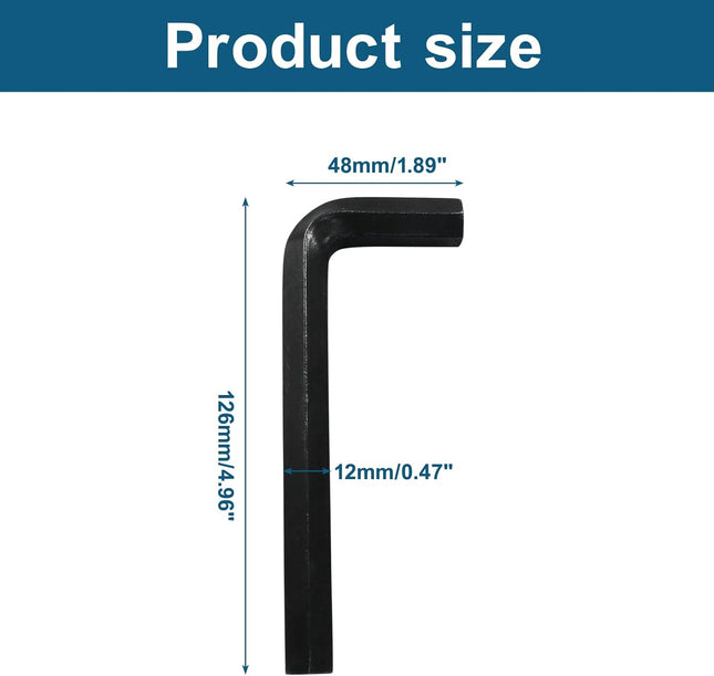 Biaungdo 2 Pcs Black 12mm Hex Key Wrench Small Allen key Wrench L Shaped Hexagon – product detail
