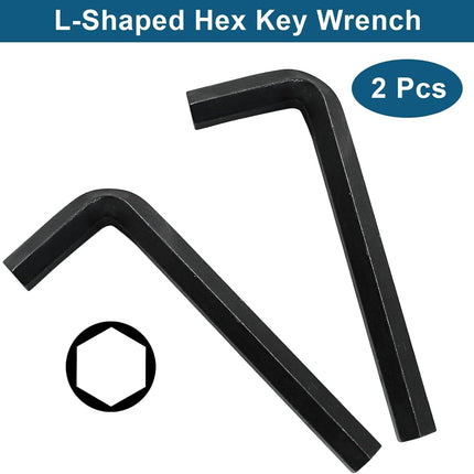 Biaungdo 2 Pcs Black 12mm Hex Key Wrench, Small Allen key Wrench, L Shaped Hexagon Hex Key Spanner Set Hexagon Head Replacement Repairing Tool for Repairing Bike, Furniture