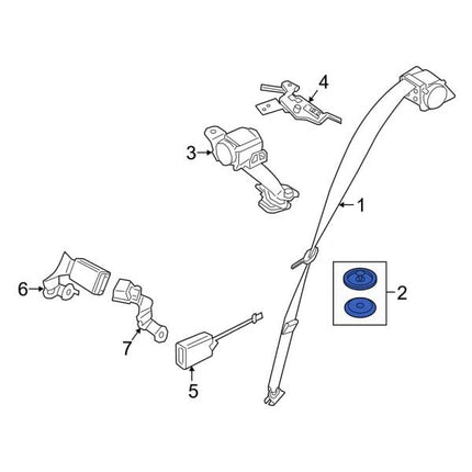 Rexka 2 Sets Front Top & Bottom Buttons Seat Belt Buckle Stop for BMW Mini 72111950829 72111917406