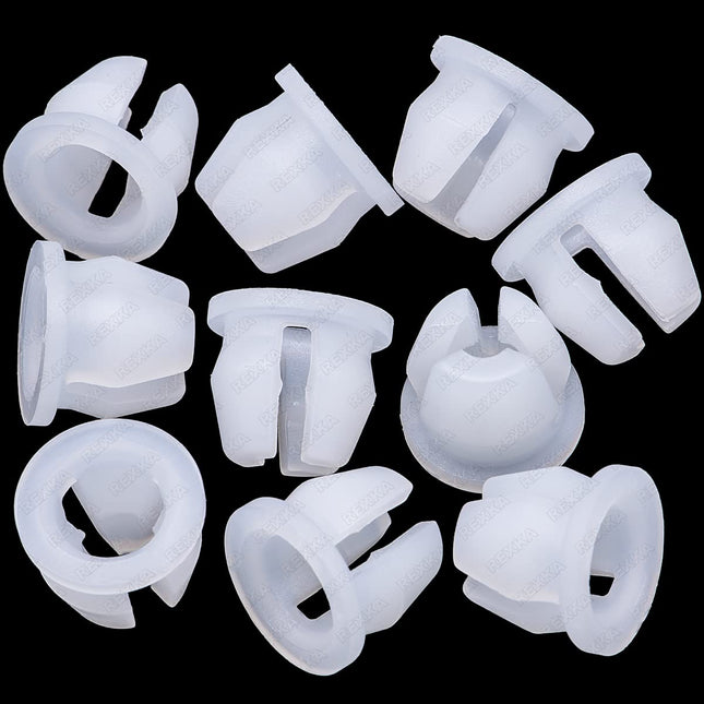 Rexka 10pcs Headlamp Assembly Grommet Retainer Clip Nut N811169S Compatible with Ford Toyota in White