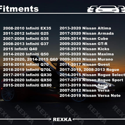 Rexka 10pcs Door Trim Panel Retainer Clip Compatible with Nissan Infiniti 01553-30001 Altima Armada Cube GT-R Maxima Murano Quest Rogue EX35 G25 G35 G37 Q40 Q50 Q60 QX30 QX80