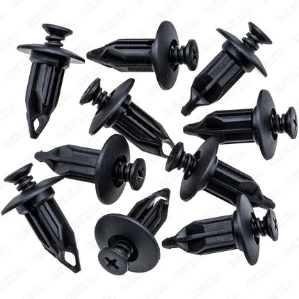 Rexka 10pcs Bumper Cover Retainer Clips 12mm Push Pin Compatible with Chrysler 6502625 07-18 Jeep Wrangler & Wrangler Unlimited JK Dodge Dakota Durango Ram 1500 2500 3500 4500 5500 GM 10140480
