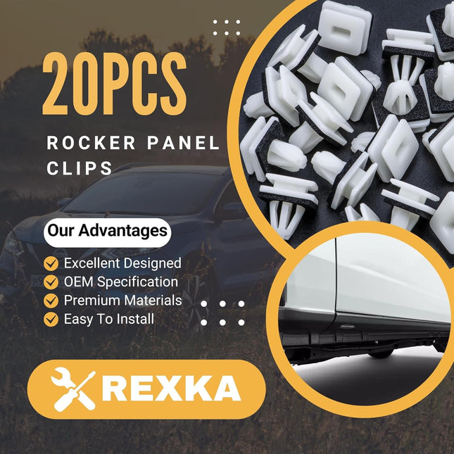 Rexka 20pcs Front Lower Fender Rocker Molding Retainer Clip Fastener 91504-SP1-003 for Honda Acura – product detail