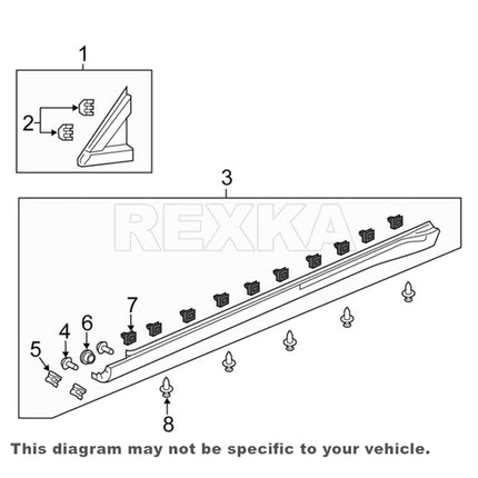 Rexka 20pcs Front Lower Fender Rocker Molding Retainer Clip Fastener 91504-SP1-003 for Honda Acura Accord Civic Clarity Fit HR-V Insight Odyssey Acura ILX Legend MDX RL RLX TL TLX ZDX.
