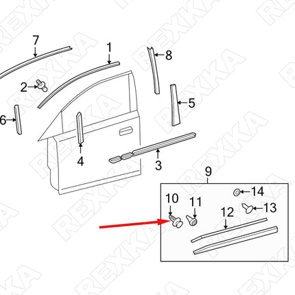 Rexka 15pcs Rear Moulding Door Panel Clips for Toyota Pick-Up Pontiac Vibe 62955-20020 GM 94848834
