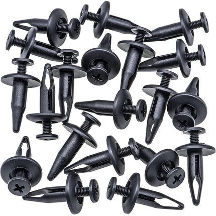 Rexka 20pcs Radiator Shroud & Trim Retainer Push-Type Clips Rivet Compatible with GM 20664092 Ford N804570S