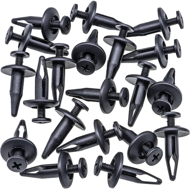 Rexka 20pcs Radiator Shroud & Trim Retainer Push-Type Clips Rivet Compatible with GM 20664092 Ford – product detail