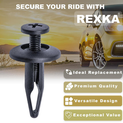 Rexka 20pcs Radiator Shroud & Trim Retainer Push-Type Clips Rivet Compatible with GM 20664092 Ford N804570S