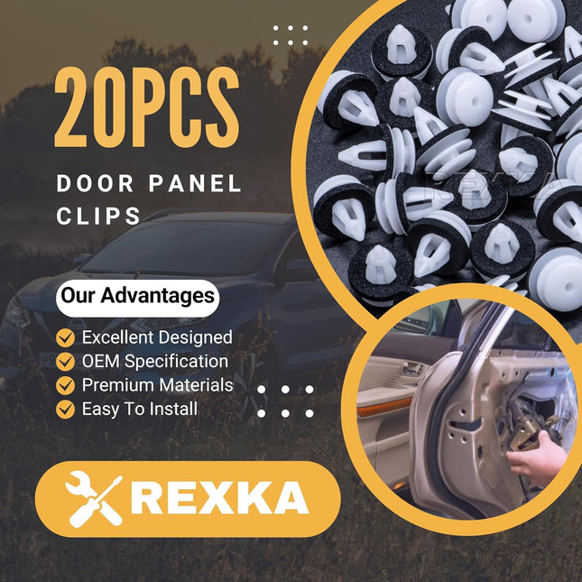 Rexka 20pcs Door Trim Panel Trunk Lid Headliner Retainer Clip Compatible with BMW E46 E90 F30 X5 X3 E60 – product detail