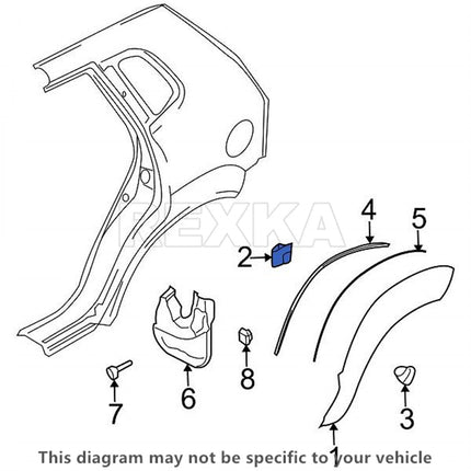 Rexka 10pcs Rocker Molding Clip for Hyundai Kia 87756-2E000