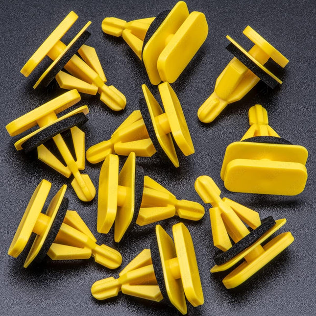 Rexka 10pcs Rocker Wheel Opening Spoiler Moulding Clip 15864780 Compatible with GM Chevy Cadillac in Yellow