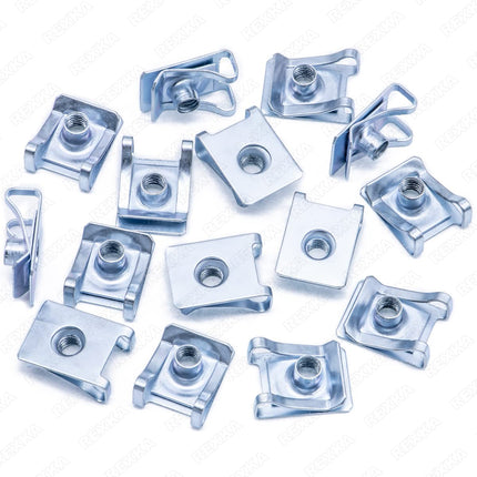 Rexka 15pcs M5 Metric Extruded U Nut for Fender Bumper Headlamp Assembly U Nuts for BMW Volkswagen Audi 51127070202, N90168602