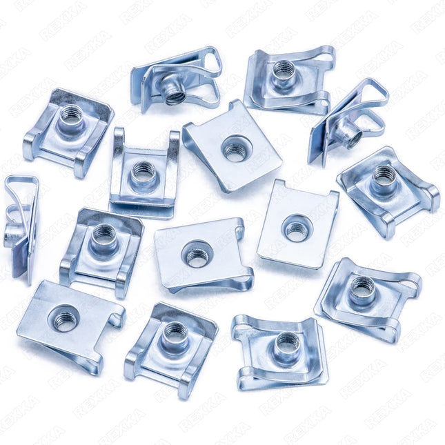 Rexka 15pcs M5 Metric Extruded U Nut for Fender Bumper Headlamp Assembly U Nuts for BMW Volkswagen Audi