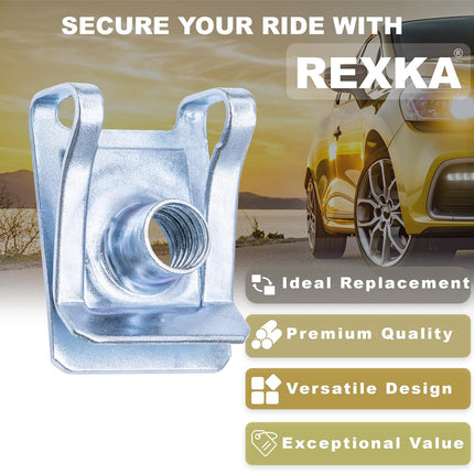 Rexka 15pcs M5 Metric Extruded U Nut for Fender Bumper Headlamp Assembly U Nuts for BMW Volkswagen Audi 51127070202, N90168602