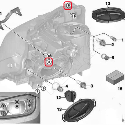 Rexka 15pcs M5 Metric Extruded U Nut for Fender Bumper Headlamp Assembly U Nuts for BMW Volkswagen Audi 51127070202, N90168602
