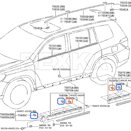 Rexka 10 Sets Fender Flare Clip Kit 75495-35010 75397-35010 Compatible with Toyota Tacoma RAV4 Highlander FJ Cruiser